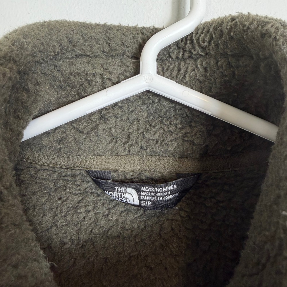 The North Face Gordon Lyons Full Zip Fleece Jacket Men Small Green Sweater Knit - Picture 4 of 6